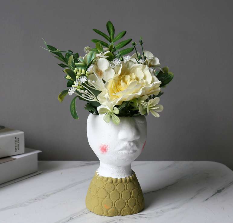 Hanlv Simulation Craft, creative and cute characters, cement simulation, succulent plant potted plants, bonsai, rural life details Picture