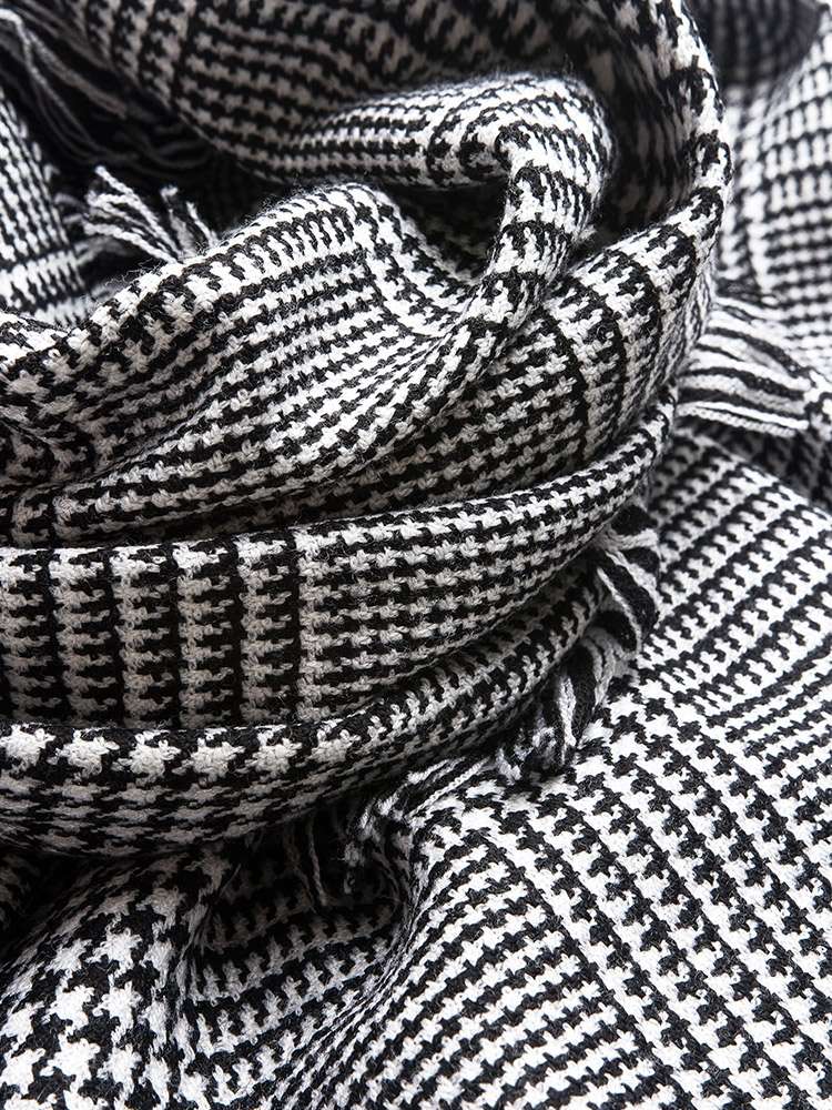 Pañuelo inglés clásico pañuelo inglés cuadríllero mujer otoño invierno pañuelo grueso doble uso extra grande capa versátil chal de moda pañuelo versátil de invierno pañuelo engrosado cuello undefined