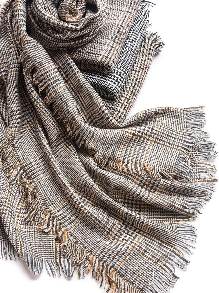 Pañuelo inglés clásico pañuelo inglés cuadríllero mujer otoño invierno pañuelo grueso doble uso extra grande capa versátil chal de moda pañuelo versátil de invierno pañuelo engrosado cuello undefined