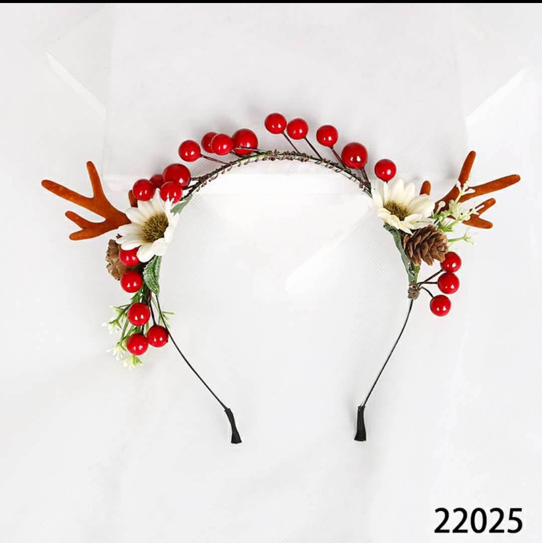 Red fruit coffee-colored antler headband