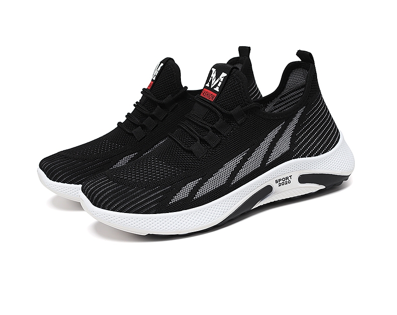 2020 new summer and autumn men's shoes with breathable mesh, fashionable running shoes, casual sports shoes, versatile Korean-style trendy shoes Item Picture
