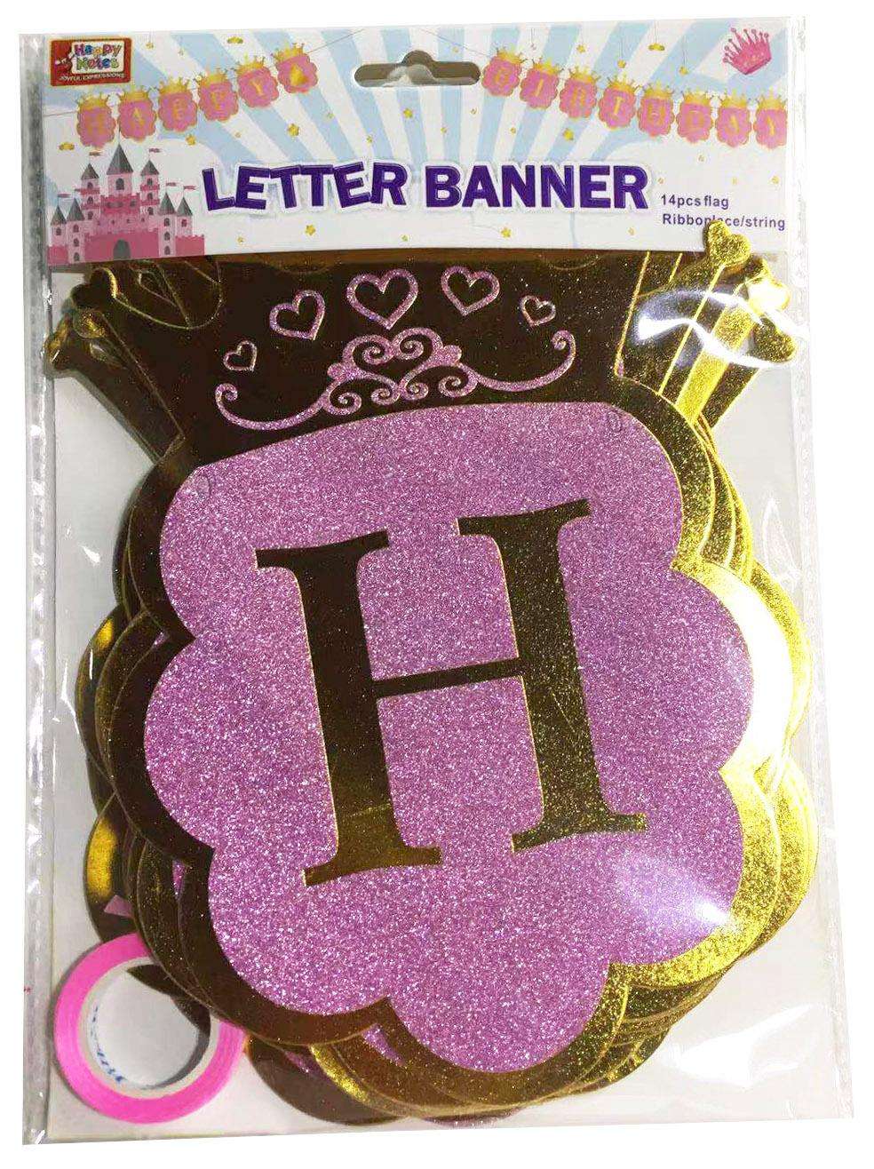 Golden cebolla hot stamping cumpleaños banner color bar fiesta festival suministros al por mayor Item Picture