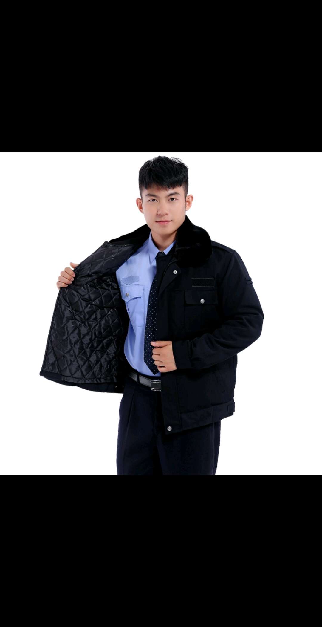 保安棉服男冬季加厚保安棉大衣冬装制服棉袄套装防寒服工作服棉衣详情图1