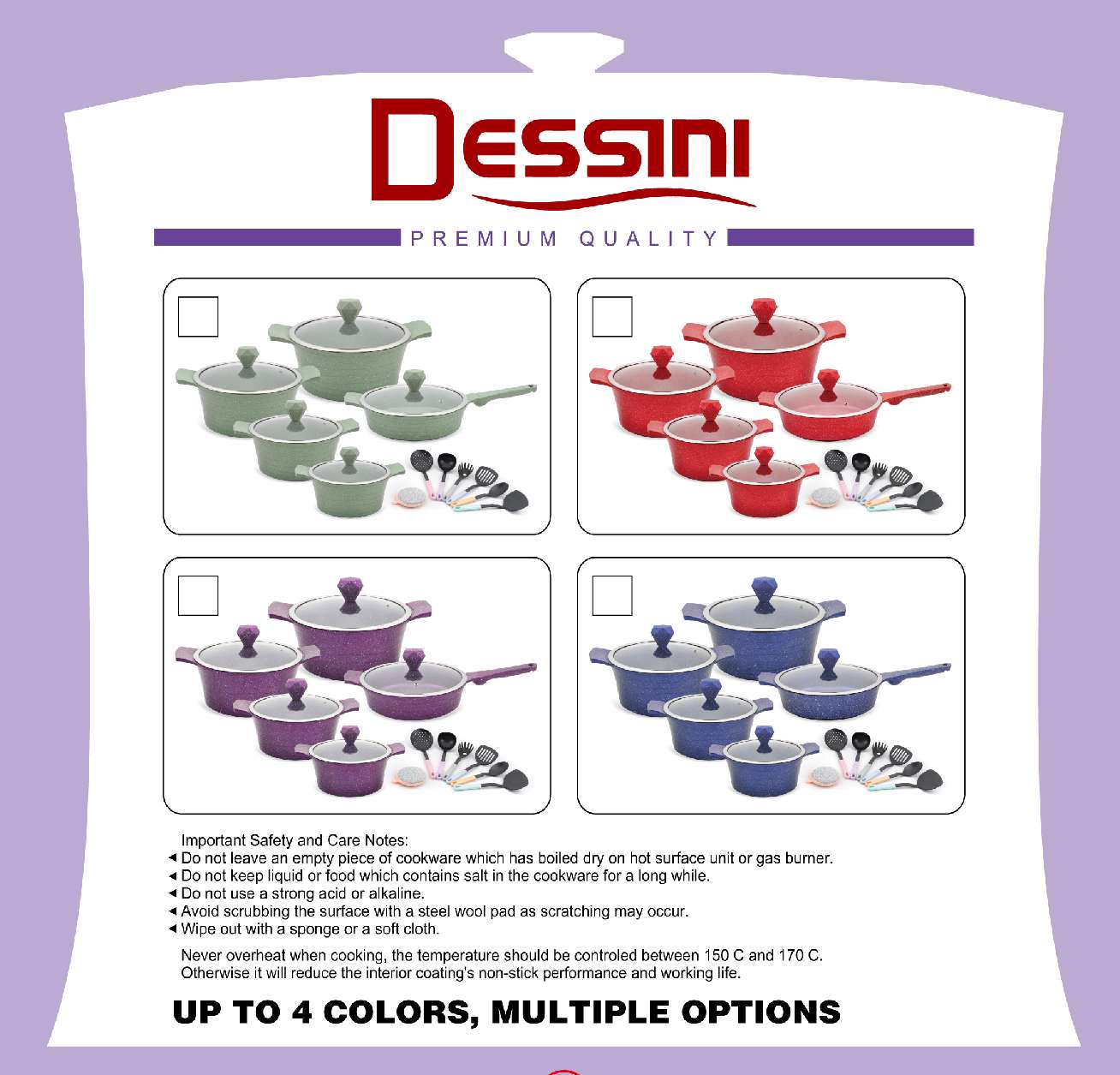 dessini brand's new 17-piece set of aluminum die-cast non-stick POTS, marble soup POTS, granite frying POTS and noodle POTS, 17 pieces detail image 5
