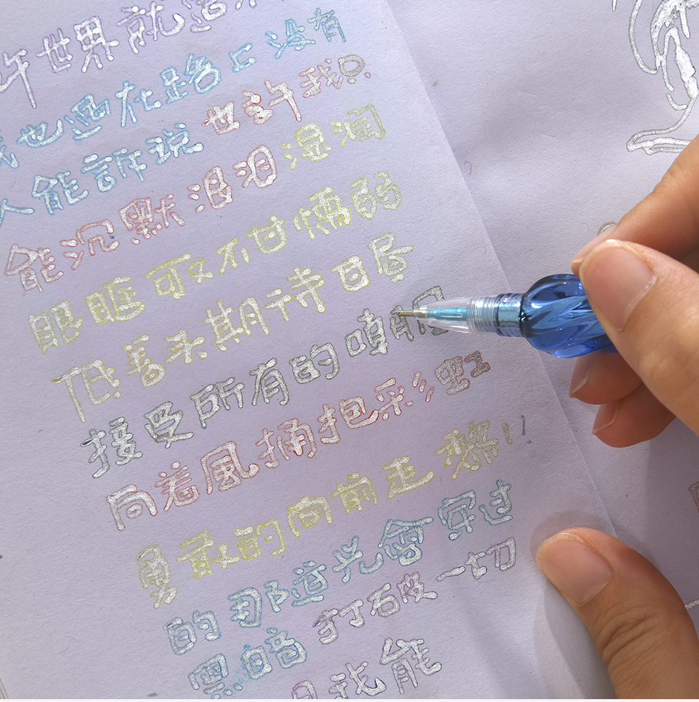 晨兮创意彩色双线笔立体轮廓diy手账马克学生划重点记号标记笔详情9