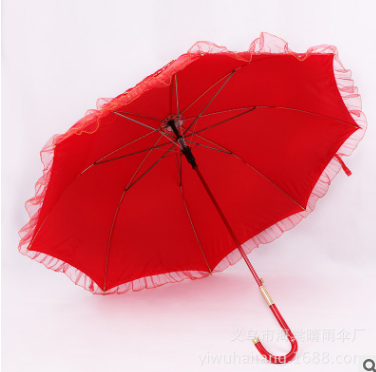 Factory direct sales of heart-shaped skirted wedding umbrellas, bridal lace umbrellas, new red umbrellas, custom-made and wholesale detail image 2