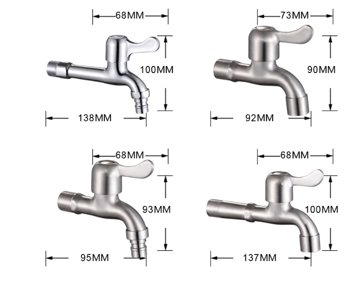 All-copper washing machine faucet, 304 stainless steel, extended multi-functional quick-opening 4 minutes, one in and two out for dual use detail image 4