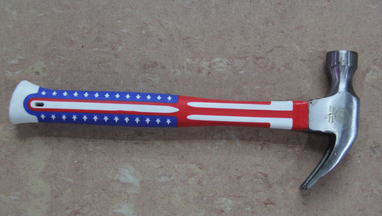 Claw hammer 0.5 Flag handle Claw hammer hammer hammer hammer Forging steel coated claw hammer multi-function plastic handle connected details Picture