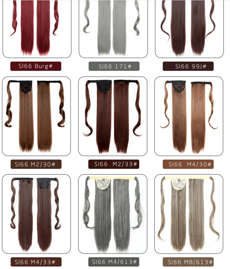 New high-temperature silk invisible Velcro straight ponytail, new hair extension Velcro ponytail detail image 5