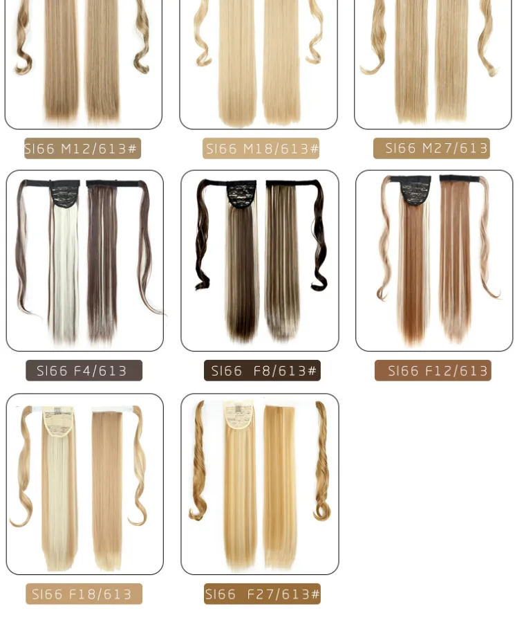 New high-temperature silk invisible Velcro straight ponytail, new hair extension Velcro ponytail detail image 3