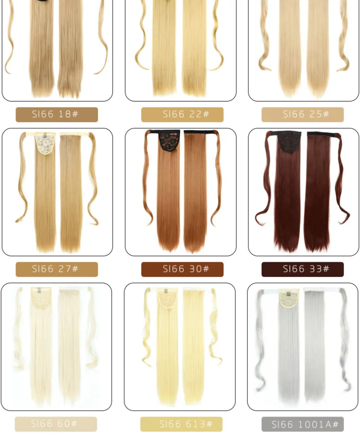 New high-temperature silk invisible Velcro straight ponytail, new hair extension Velcro ponytail detail image 2