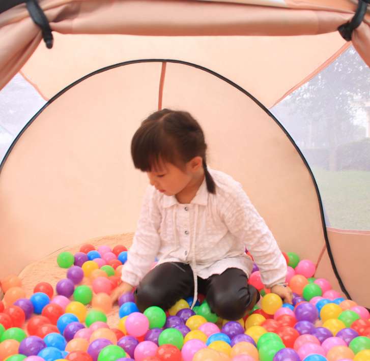 Customized indoor color-block little tiger game tent for children, cartoon outdoor pop-up toy game house for children Specification image