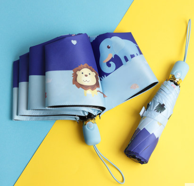 Fully automatic children's umbrellas for boys, girls, primary school students, folding s ultra-lightweight sun umbrellas for children to go to kindergarten detail image 1