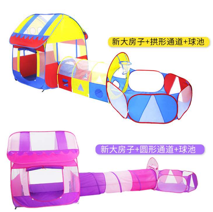可折叠儿童帐篷室内公主女孩游戏屋三合一大房子宝宝过家家玩具屋细节图