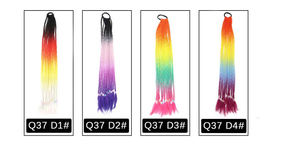 The new African fashion braided ponytail wig comes in four colors. The small braids are available in four colors detail image 7