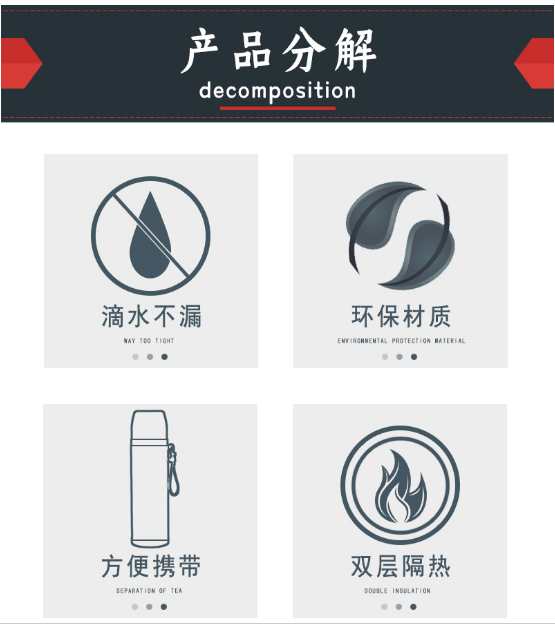 Kuangdi no.790 vacuum leisure stainless steel man mountaineering sports insulation double layer water cup custom LOGO Specification drawing