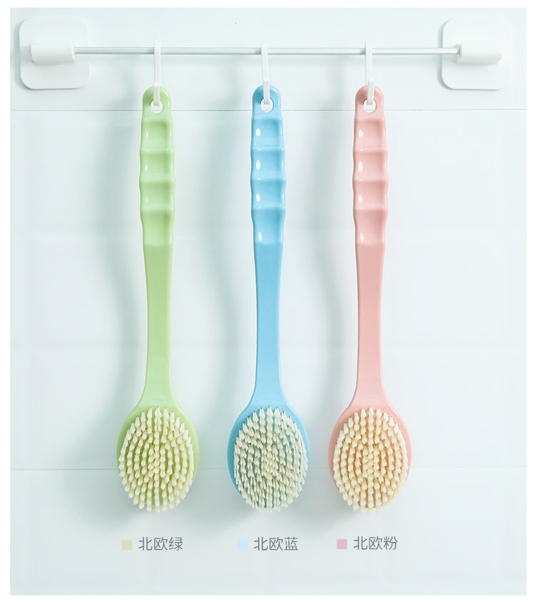 Bath bath accessories Bathroom long handle massage bath brush exfoliating bath brush Soft hair large back rub brush wholesale Item Picture