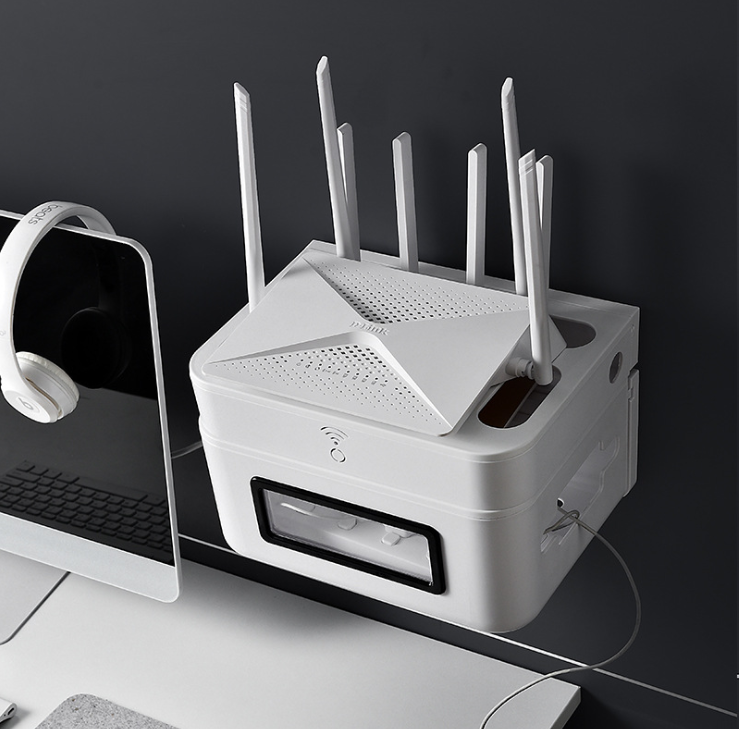 wifi无线路由器收纳盒壁挂式机顶盒插线板插座整理神器电线收纳盒详情图1