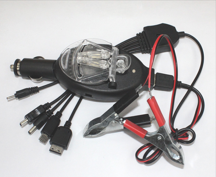 New Solar 12V Car Trailer Five Mobile Phone Clip Charger With African Battery Clip Item Picture