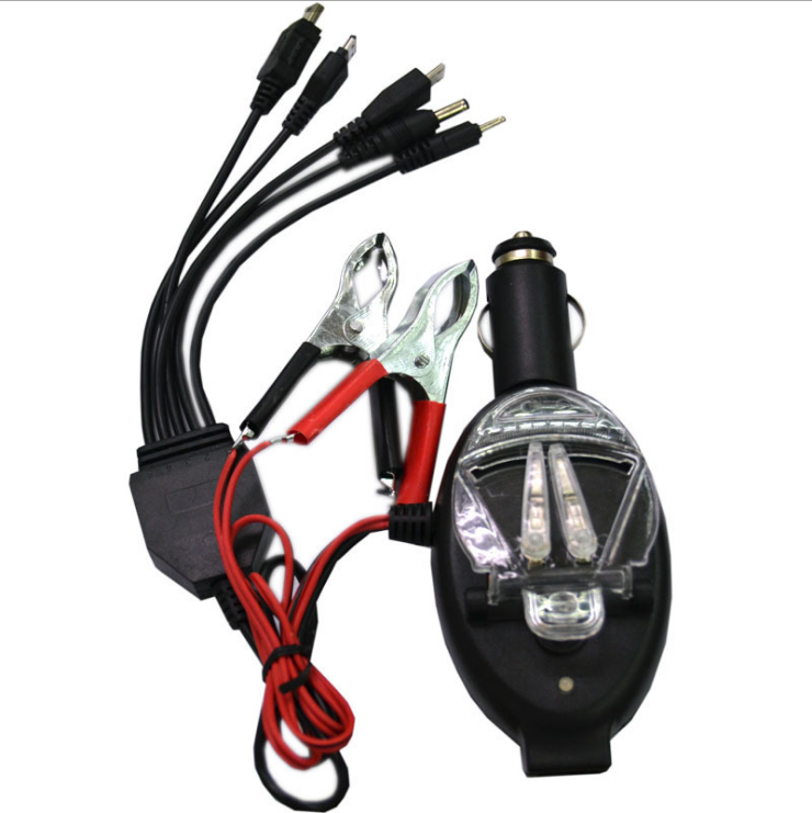 New Solar 12V Car Trailer Five Mobile Phone Clip Charger With African Battery Clip details Picture