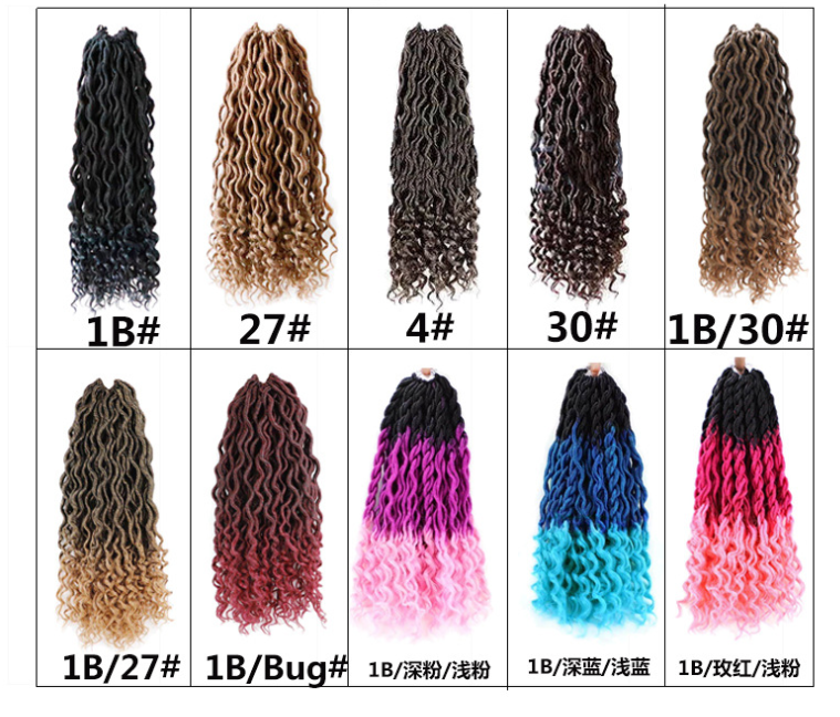 European and American wigs, crochet hair extensions, synthetic fiber braids, upper curved and lower bound tube curved, 20-inch African dreadlocks detail image 4