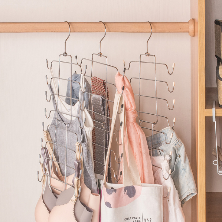 多层内衣衣架折叠挂吊带背心衣架收纳多功能魔术衣架详情图3