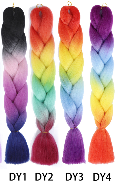 Large braids, African dirty braids, gradient synthetic fiber wig braids detail image 5