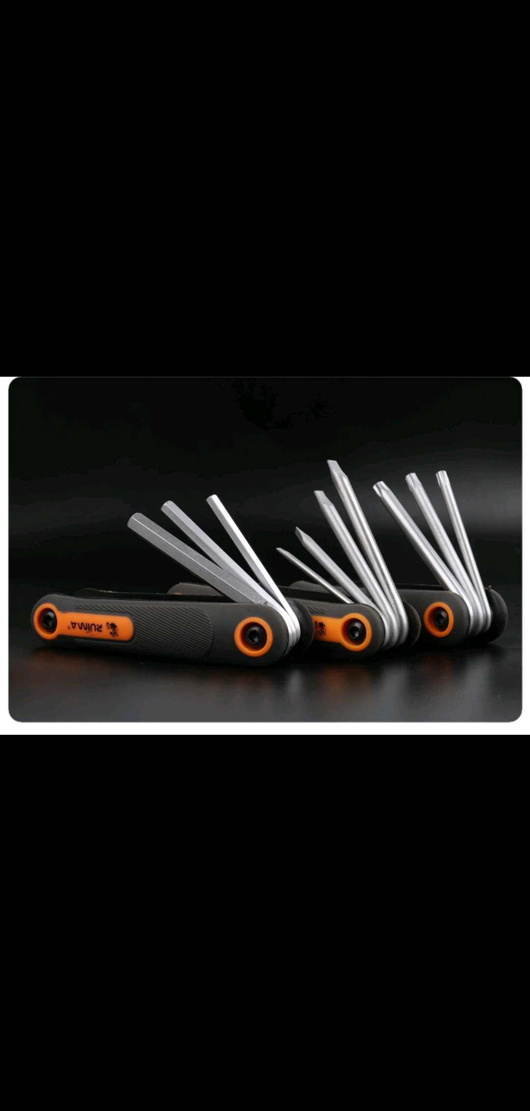 Ruema CRV Chromium vanadium steel wrench 8 sets of folding hexagon male standard wrench yard maintenance tools thumbnail