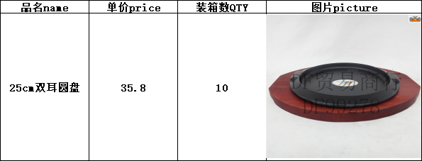 DF99278    25cm双耳圆盘铸铁加厚圆形铁板烧盘西餐煎牛排烤盘家用韩式不粘烤DF  TRADING HOUSE详情图7