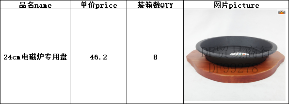 DF99278    24cm电磁炉专用盘红木圆烤盘24CM家用商用烧烤加厚煎牛扒鸡扒DF  TRADING HOUSE详情图7