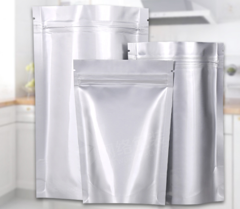 Pure aluminum thickened food-grade self-standing packaging bag