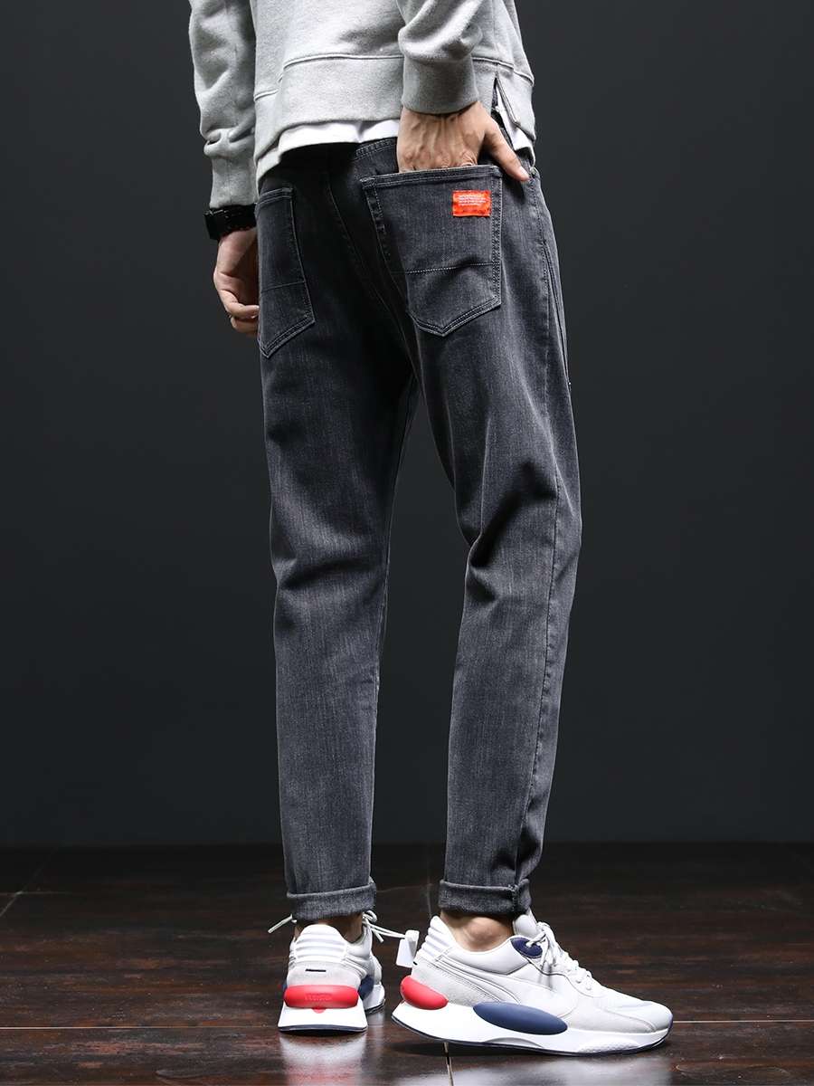 The men's fashion brand's autumn new trendy and versatile long pants for men are loose, straight and elastic Korean-style casual pants detail image 1