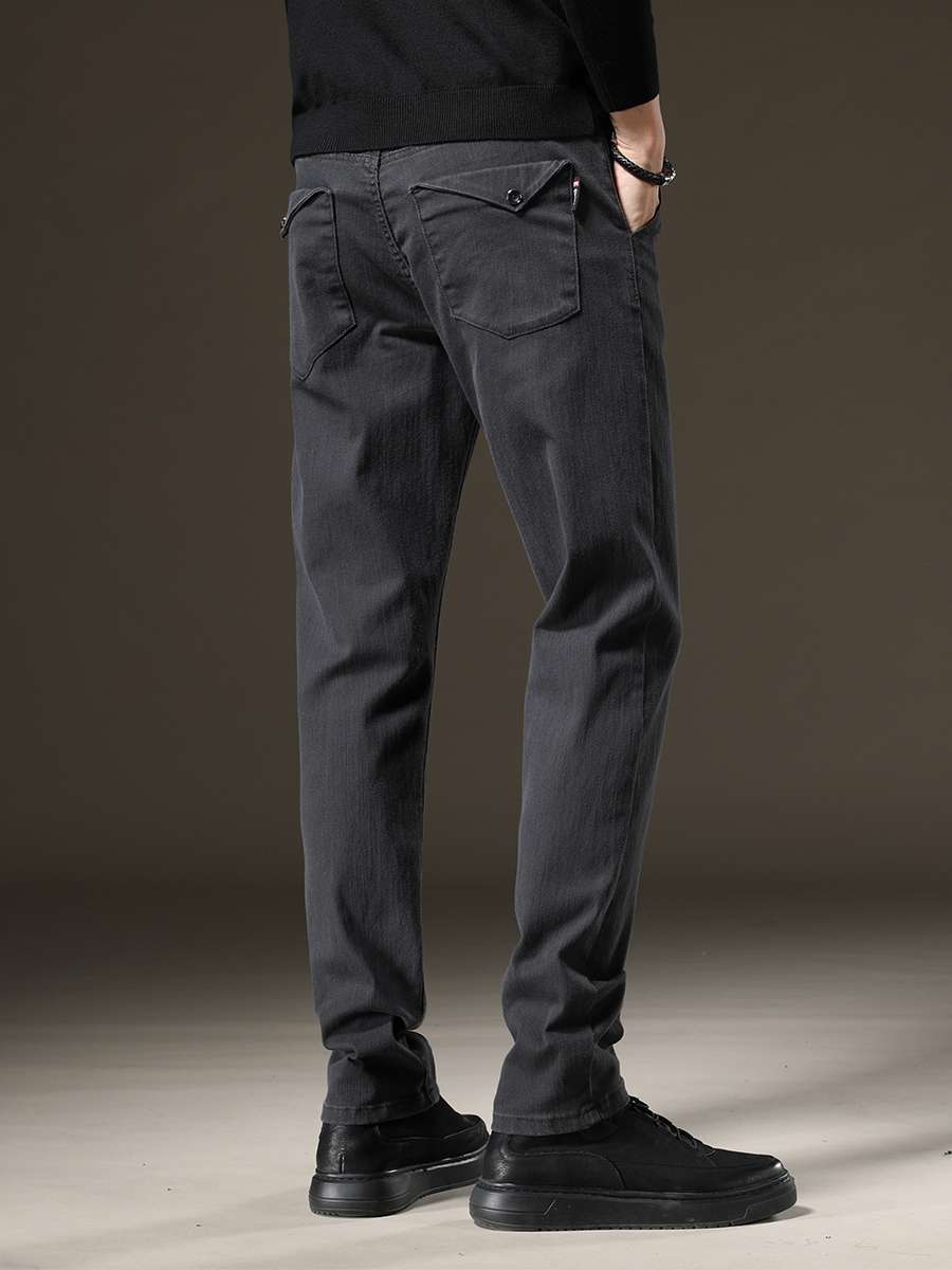 Autumn new men's trendy and versatile casual pants, men's straight-leg loose long pants, men's slimming spring and autumn men's wear detail image 4
