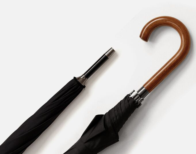 Long-handled 58.5*8k business umbrella, solid wood handle, black rubber, sun protection and UV protection, advertising gift, can be printed with logo undefined