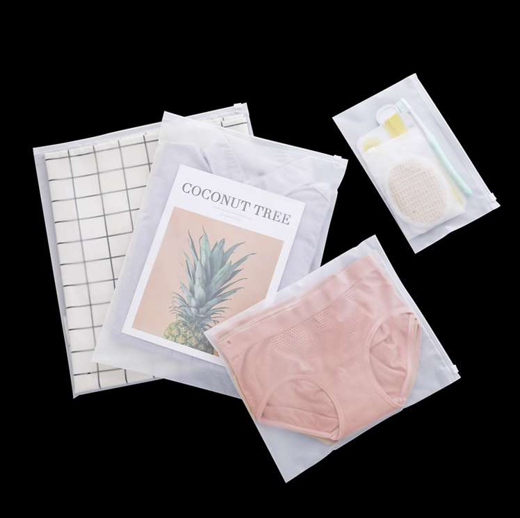 Wholesale frosted zipper bags, underwear and clothing packaging bags, new material plastic self-sealing bags, children's clothing zipper bags, universal stock detail image 11