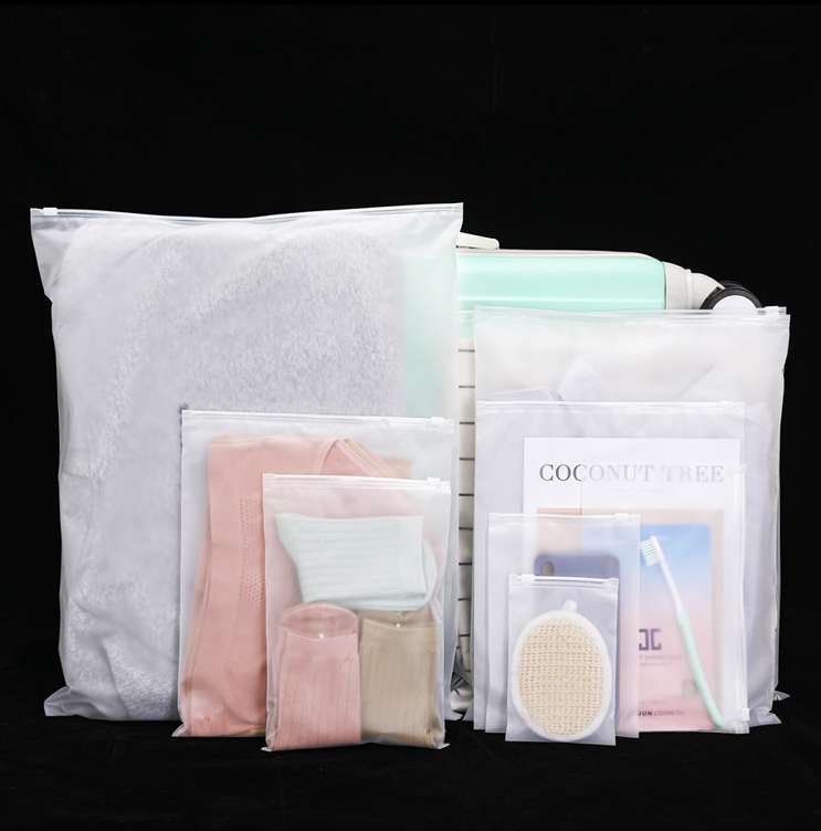 Wholesale frosted zipper bags, underwear and clothing packaging bags, new material plastic self-sealing bags, children's clothing zipper bags, universal stock detail image 12