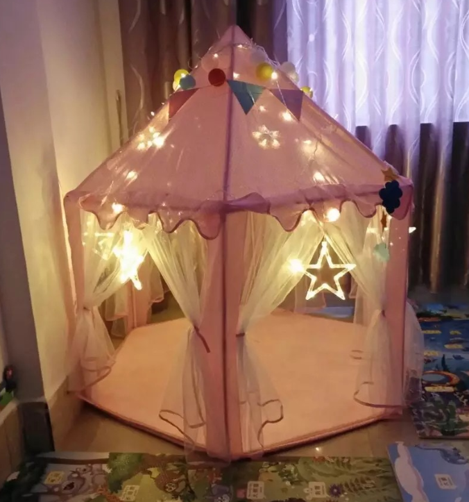 儿童室内薄纱六角帐篷宝宝装饰游戏屋 公主游戏城堡帐篷玩具屋详情图2
