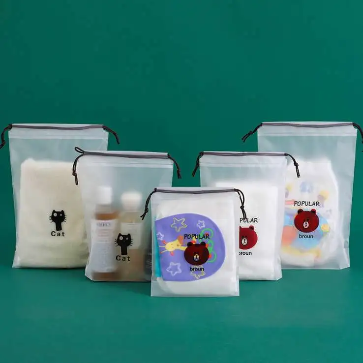 Wholesale in stock, universal printed Daisy zipper bags, simple frosted bags, semi-transparent and customizable detail image 5