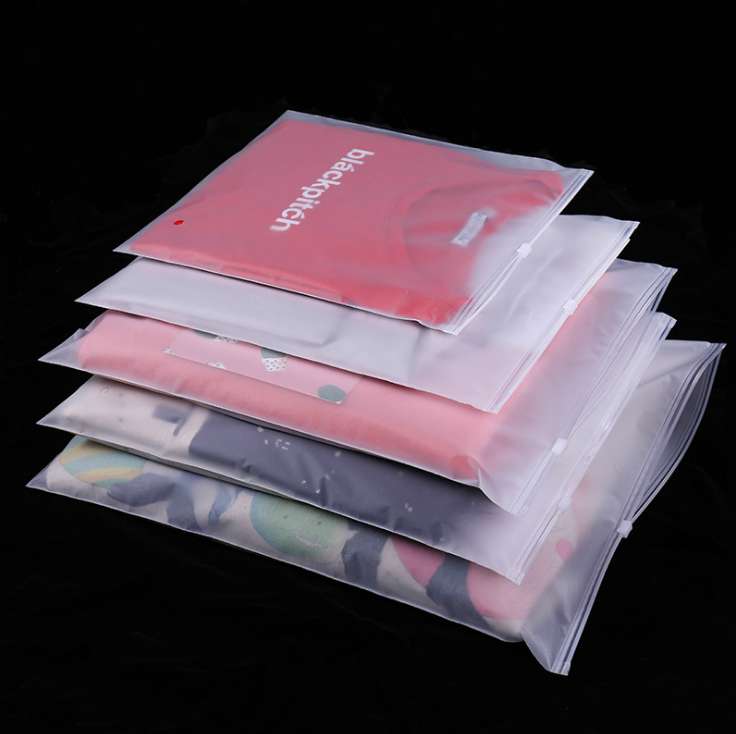 Wholesale frosted zipper bags, underwear and clothing packaging bags, new material plastic self-sealing bags, children's clothing zipper bags, universal stock details Picture