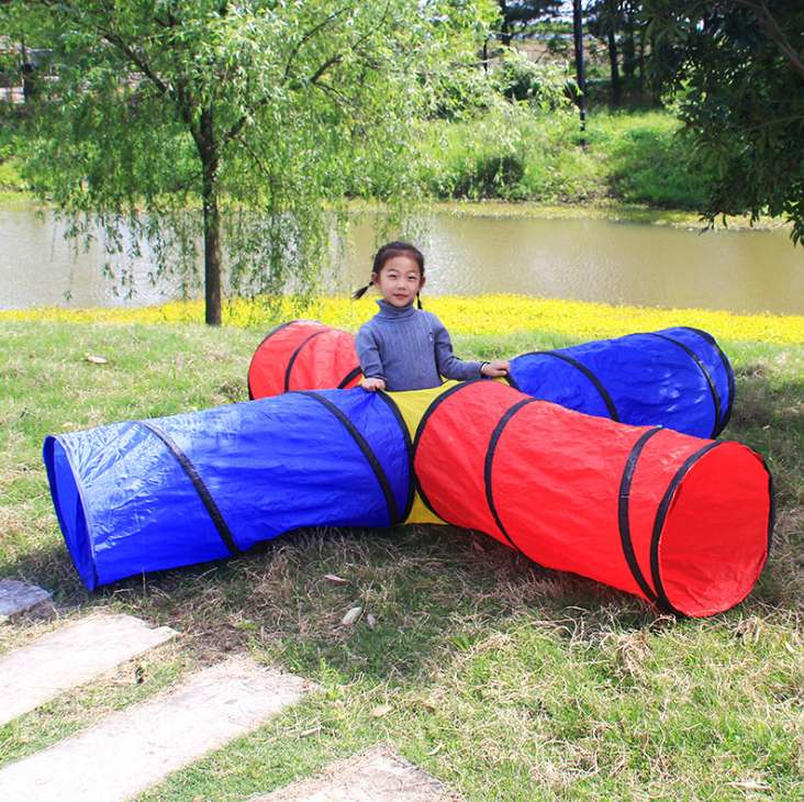 Wholesale children's crawling tunnel indoor play house, children's outdoor fun interactive convenient foldable play passage Specification image