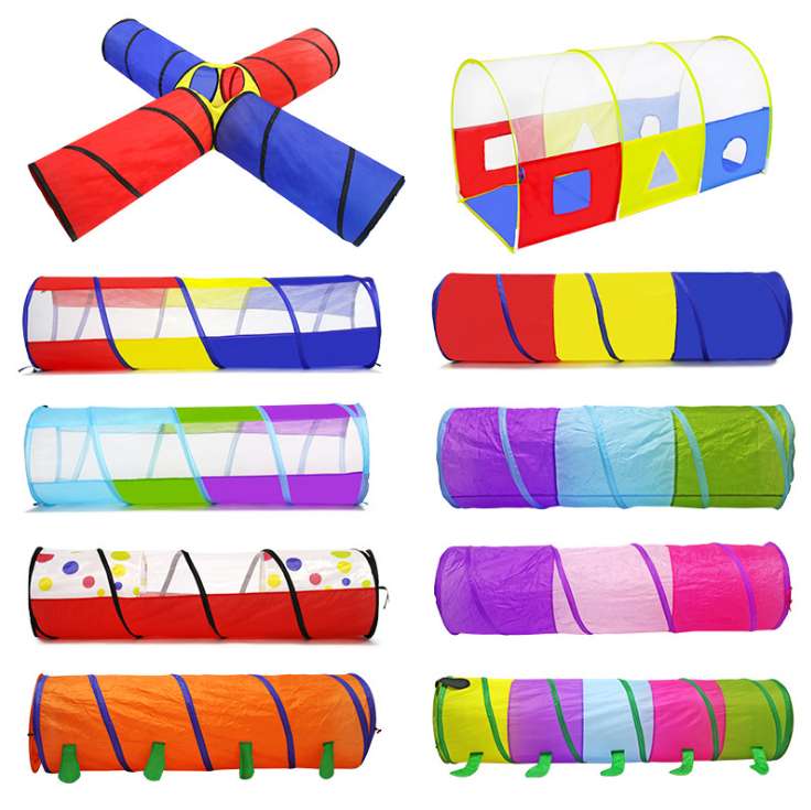 Wholesale children's crawling tunnel indoor play house, children's outdoor fun interactive convenient foldable play passage