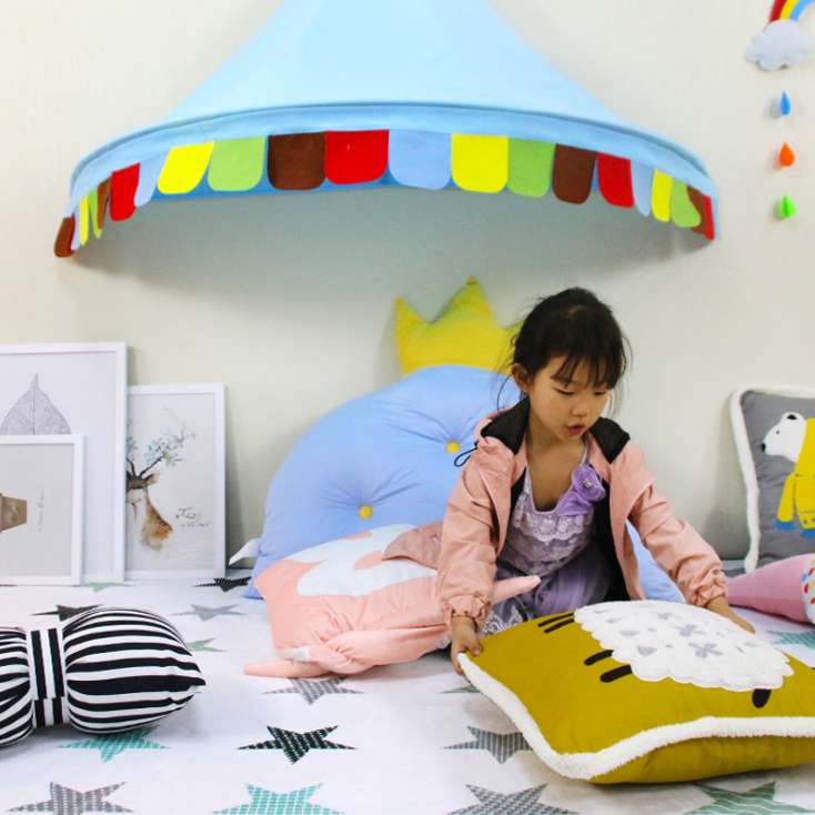 Children's half-moon tent, indoor play room for boys and girls, princess room decoration, reading corner, two colors available for wholesale in stock Specification image