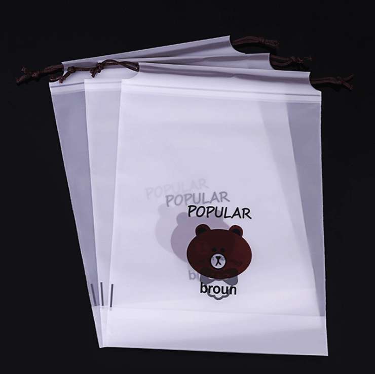 Available in stock: Universal cartoon bear style zipper bags, simple string bags, frosted drawstring bags, semi-transparent drawstring bags, customizable details Picture