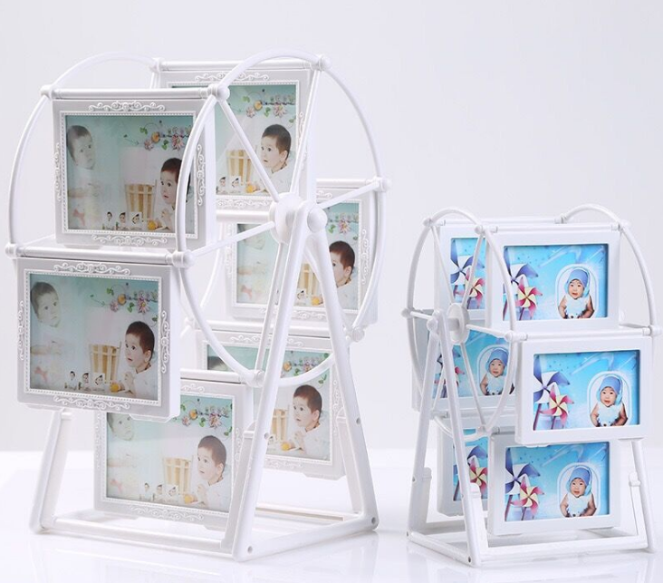 Wholesale of cartoon children's 5-inch Ferris wheel, windmill, creative photo frame, rotating combination plastic children's photo frame detail image 1