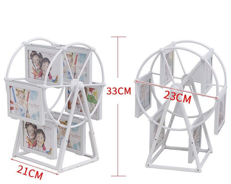 Wholesale of cartoon children's 5-inch Ferris wheel, windmill, creative photo frame, rotating combination plastic children's photo frame detail image 2