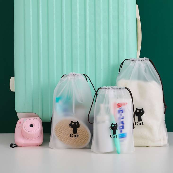 Available in stock: Universal cartoon bear style zipper bags, simple string bags, frosted drawstring bags, semi-transparent drawstring bags, customizable detail image 11