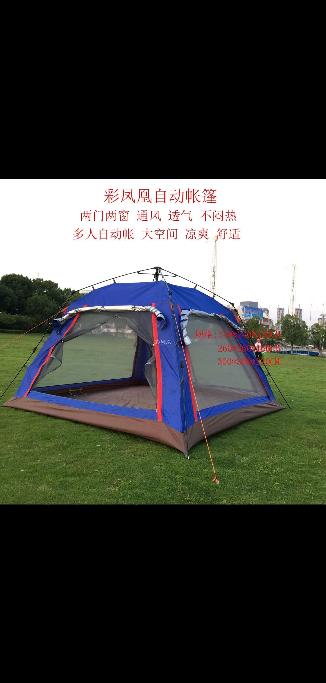 Road camp tents, large-space camping tents, automatic tents, four-person tents, two-person single-person tents details Picture
