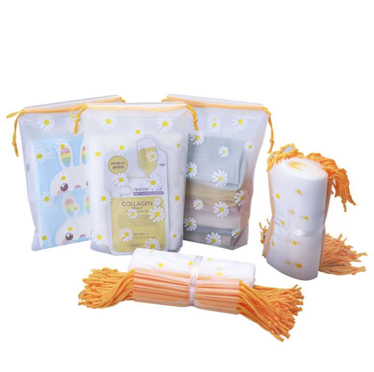 Available in stock: Universal cartoon bear style zipper bags, simple string bags, frosted drawstring bags, semi-transparent drawstring bags, customizable detail image 13