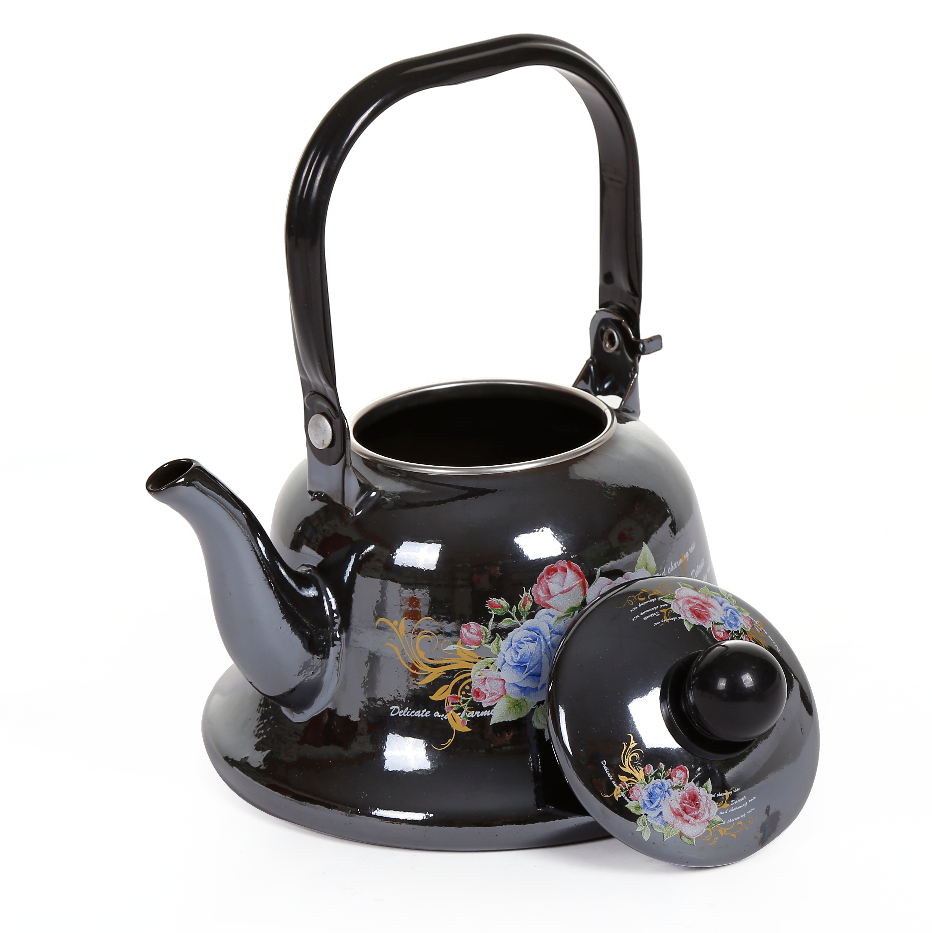 黑色镜面贴花  搪瓷水壶 冷水壶 烧水壶详情图3