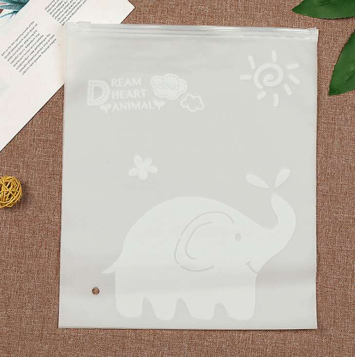 Wholesale general stock: Little elephant style, cloud style, baby mouse style, frosted zipper packaging bags, scarf bags, children's pants bags, high-end plastic zipper bags, customizable LOGO, factory direct sales detail image 18